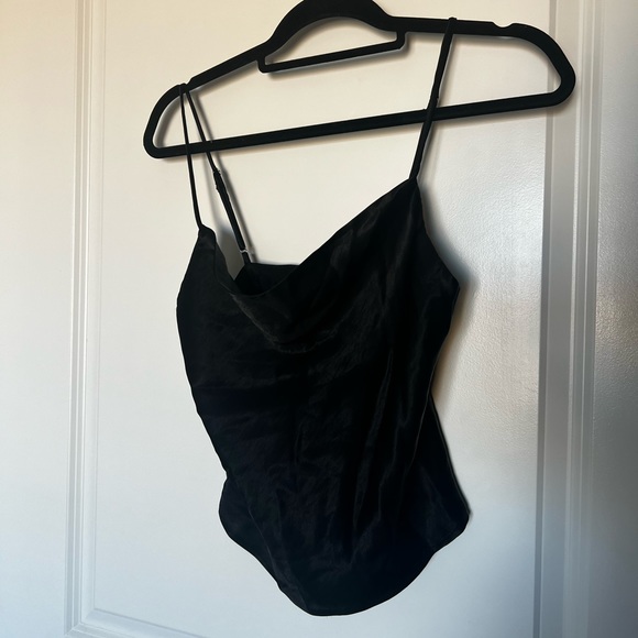 Zara - Black Satin Crop Top - Picture 1 of 3